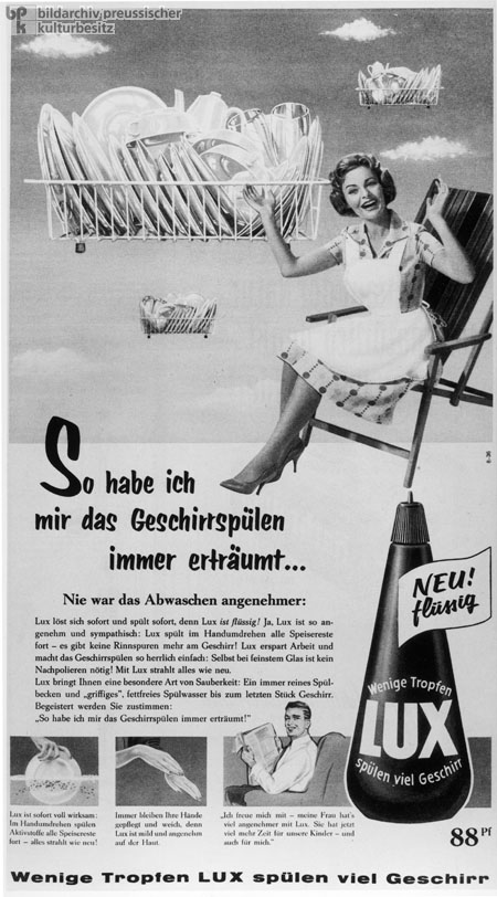 Advertisement for Lux Dishwashing Liquid from <i>Stern</i> Magazine (1959)